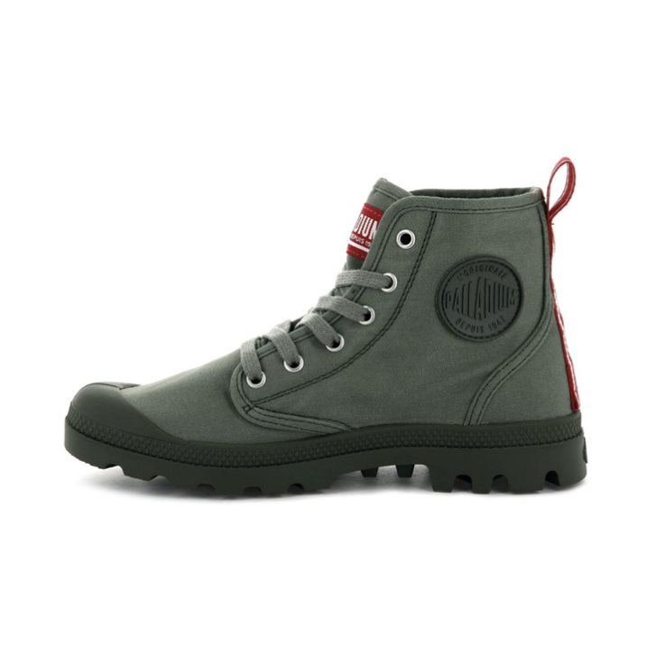 Palladium Pampa Hi Dare Men's Boots Olive | UK H267-SKD